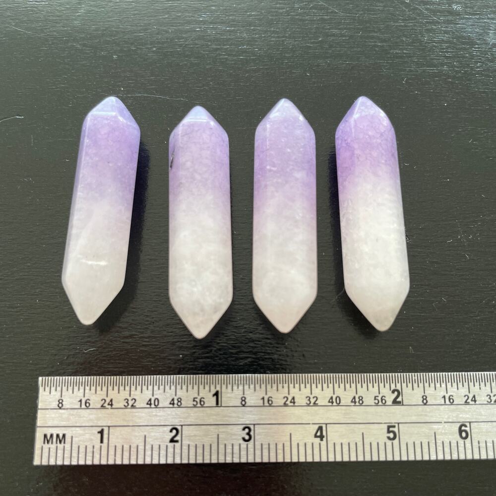 Four Dyed Rose Quartz Double Points - #6